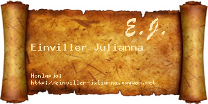 Einviller Julianna névjegykártya